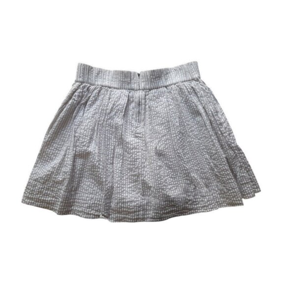 Club Monaco Cotton Pleated Short Shirt Ivory/Beige Stripe Women's Large - Picture 2 of 2